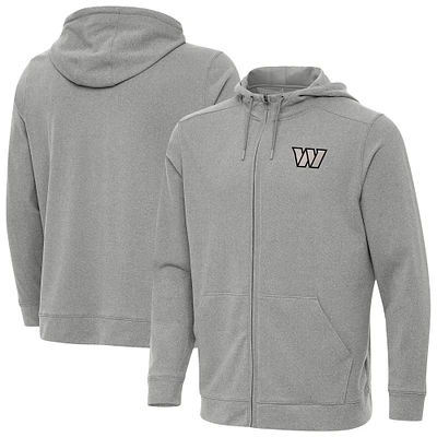 Men's Antigua Heather Washington Commanders Effortless Full-Zip Hoodie Jacket