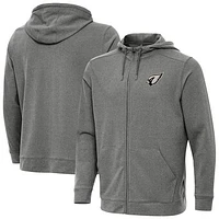 Men's Antigua Heather Black Arizona Cardinals Effortless Full-Zip Hoodie Jacket