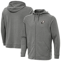 Men's Antigua Heather Black Arizona Cardinals Effortless Full-Zip Hoodie Jacket