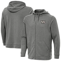 Men's Antigua Heather Black Washington Commanders Effortless Full-Zip Hoodie Jacket