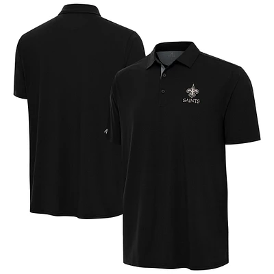 Men's Antigua Black New Orleans Saints Era Polo