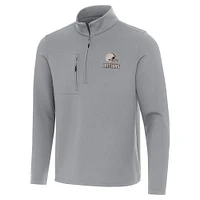 Men's Antigua  Gray Cleveland Browns Insider Quarter-Zip Jacket