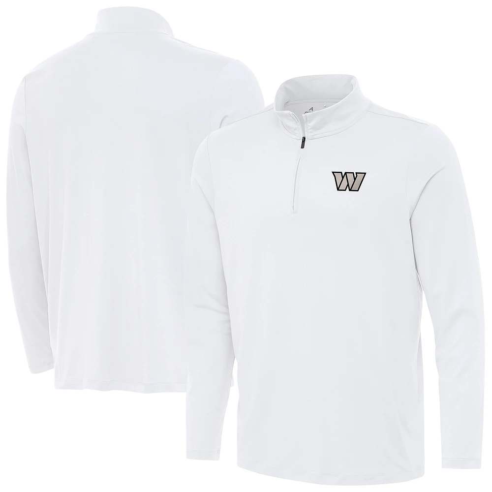 Men's Antigua White Washington Commanders Reprocess Quarter-Zip Top