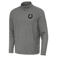 Men's Antigua  Heather Black Indianapolis Colts Subtle Quarter-Zip Top