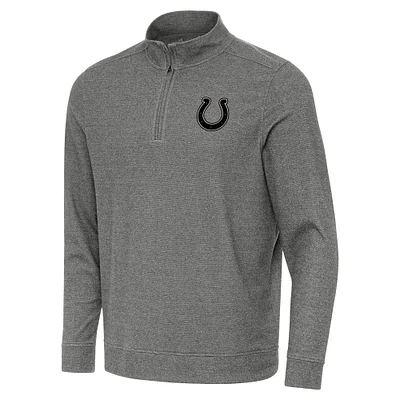 Men's Antigua  Heather Black Indianapolis Colts Subtle Quarter-Zip Top