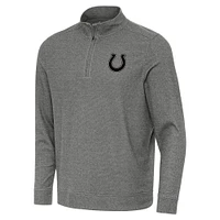 Men's Antigua  Heather Black Indianapolis Colts Subtle Quarter-Zip Top