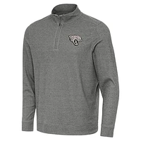 Men's Antigua  Heather Black Jacksonville Jaguars Subtle Quarter-Zip Top