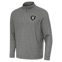 Men's Antigua Heather Las Vegas Raiders Subtle Quarter-Zip Top