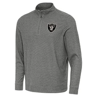 Men's Antigua Heather Las Vegas Raiders Subtle Quarter-Zip Top