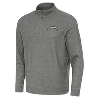 Men's Antigua Heather Los Angeles Chargers Subtle Quarter-Zip Top
