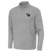 Men's Antigua  Heather Gray Tennessee Titans Subtle Quarter-Zip Top