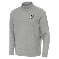Men's Antigua Heather Cincinnati Bengals Subtle Quarter-Zip Top