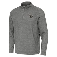 Men's Antigua  Heather Black Tennessee Titans Subtle Quarter-Zip Top