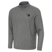 Men's Antigua  Heather Black Tennessee Titans Subtle Quarter-Zip Top