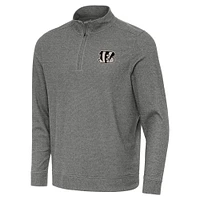 Men's Antigua Heather Cincinnati Bengals Subtle Quarter-Zip Top