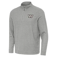 Men's Antigua  Heather Gray Washington Commanders Subtle Quarter-Zip Top