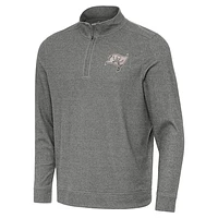 Men's Antigua Heather Tampa Bay Buccaneers Subtle Quarter-Zip Top