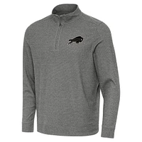 Men's Antigua Heather Buffalo Bills Subtle Quarter-Zip Top