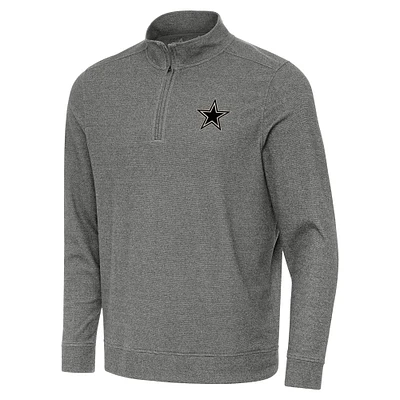 Men's Antigua  Heather Black Dallas Cowboys Subtle Quarter-Zip Top