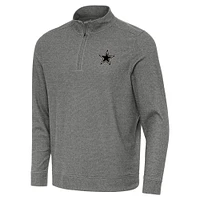 Men's Antigua  Heather Black Dallas Cowboys Subtle Quarter-Zip Top
