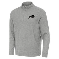 Men's Antigua Heather Buffalo Bills Subtle Quarter-Zip Top