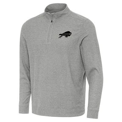 Men's Antigua Heather Buffalo Bills Subtle Quarter-Zip Top