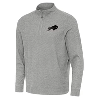 Men's Antigua Heather Buffalo Bills Subtle Quarter-Zip Top