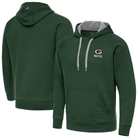Men's Antigua Green Bay Packers Brushed Carbon Victory Pullover Hoodie