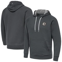 Men's Antigua Charcoal Pittsburgh Steelers Brushed Carbon Victory Pullover Hoodie
