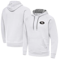 Men's Antigua San Francisco 49ers Brushed Carbon Victory Pullover Hoodie