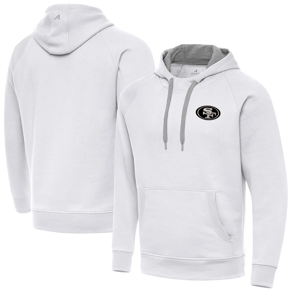Men's Antigua San Francisco 49ers Brushed Carbon Victory Pullover Hoodie