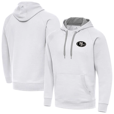 Men's Antigua San Francisco 49ers Brushed Carbon Victory Pullover Hoodie