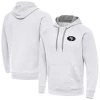Men's Antigua San Francisco 49ers Brushed Carbon Victory Pullover Hoodie