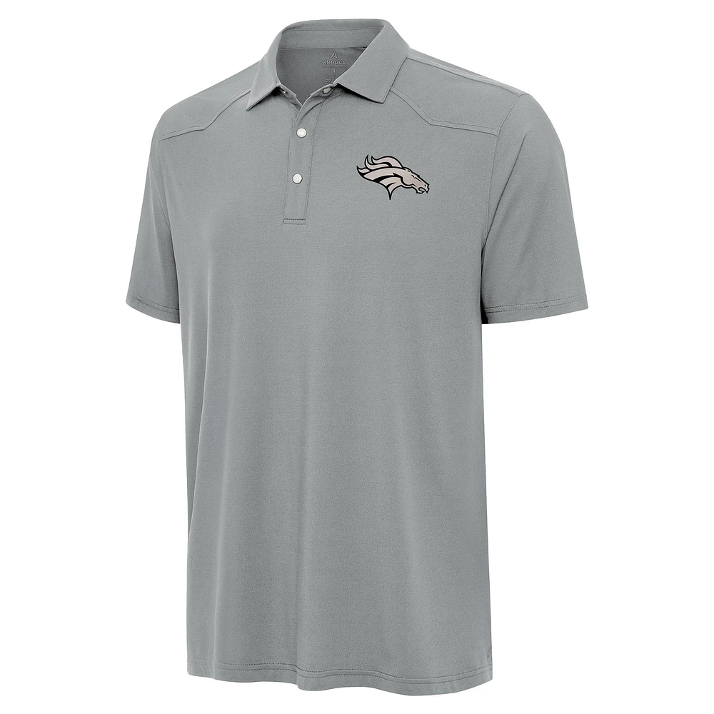 Men's Antigua Gray Denver Broncos Western Polo