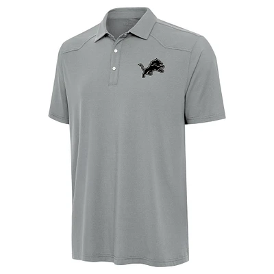 Men's Antigua  Gray Detroit Lions Western Polo