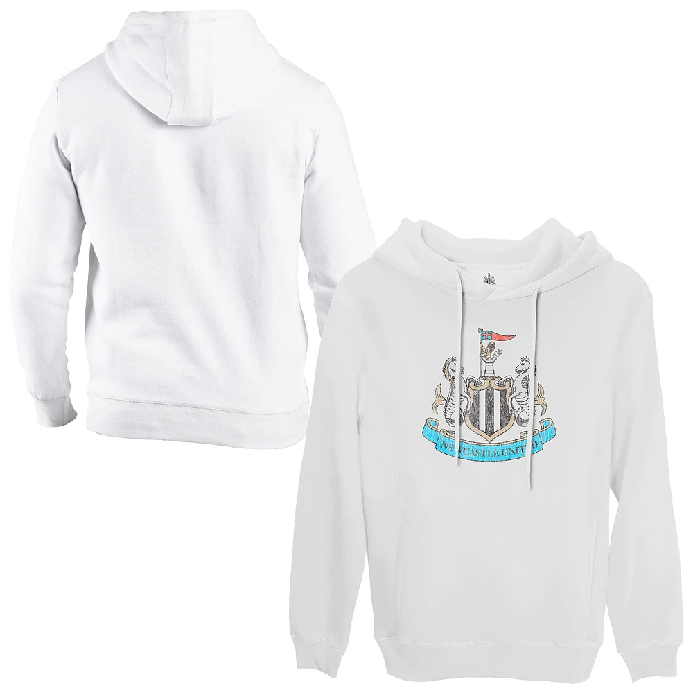 Men's 1863FC White Newcastle United Team Badge Fleece Pullover Hoodie
