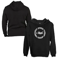Men's 1863FC Black Brighton and Hove Albion Monochrome Badge Fleece Pullover Hoodie