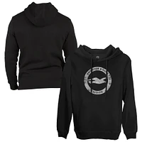 Men's 1863FC Black Brighton and Hove Albion Monochrome Badge Fleece Pullover Hoodie