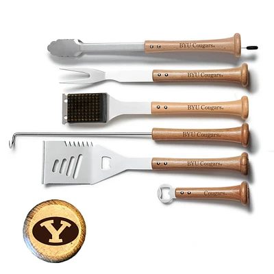 Baseball BBQ BYU Cougars 6-Piece BBQ Tools Grill Set