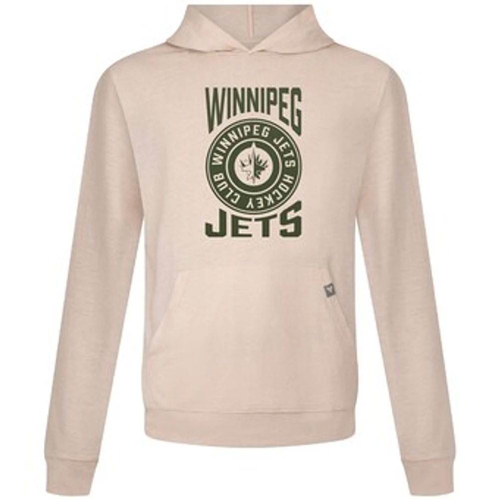 Men's Levelwear Oatmeal Winnipeg Jets Delta Relay Stamp Pullover Hoodie