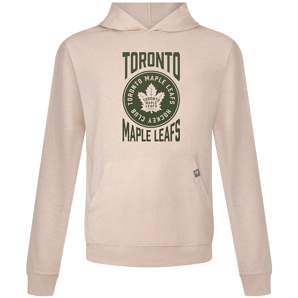 Men's Levelwear Oatmeal Toronto Maple Leafs Delta Relay Stamp Pullover Hoodie