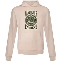 Men's Levelwear Oatmeal Vancouver Canucks Delta Relay Stamp Pullover Hoodie