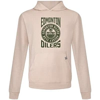 Men's Levelwear Oatmeal Edmonton Oilers Delta Relay Stamp Pullover Hoodie