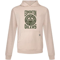 Men's Levelwear Oatmeal Edmonton Oilers Delta Relay Stamp Pullover Hoodie