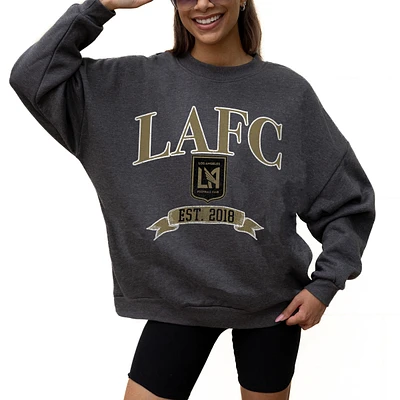 Women's Gameday Couture  Charcoal LAFC Seal The Deal Pullover Sweatshirt