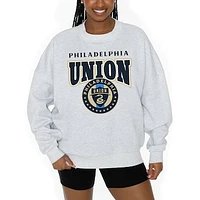 Women's Gameday Couture  Ash Philadelphia Union Pitch Pride Pullover Sweatshirt