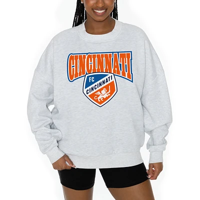 Women's Gameday Couture  Ash FC Cincinnati Pitch Pride Pullover Sweatshirt