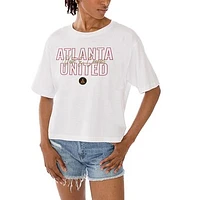 Women's Gameday Couture  White Atlanta United FC Keep Playing Cropped T-Shirt