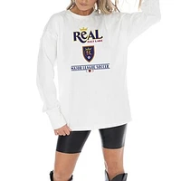 Women's Gameday Couture  White Real Salt Lake Shining Spirit Oversized Long Sleeve T-Shirt