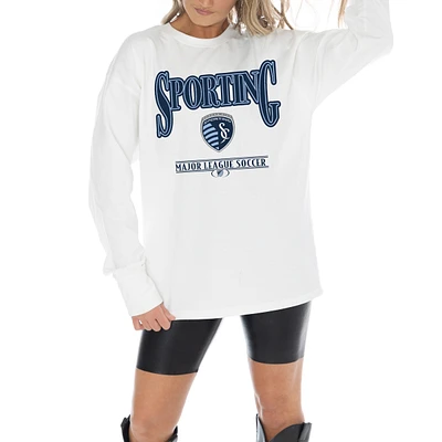 Women's Gameday Couture  White Sporting Kansas City Shining Spirit Oversized Long Sleeve T-Shirt